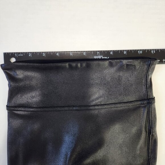 SPANX Shape Faux Leather Leggings XS Petite Black High Waist Slimming 2437Q - Picture 4 of 9